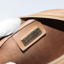 Christian Dior Honeycomb Canvas Shoulder Bag PVC Leather Black Gold Auth BA7079-18