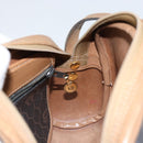 Christian Dior Honeycomb Canvas Shoulder Bag PVC Leather Black Gold Auth BA7079-20