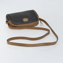 Christian Dior Honeycomb Canvas Shoulder Bag PVC Leather Black Gold Auth BA7079-7