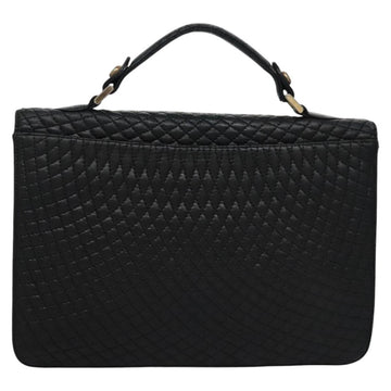 BALLY Quilted Hand Bag Leather Black Auth BA708 - 0
