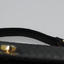 BALLY Quilted Hand Bag Leather Black Auth BA708-8