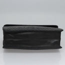 BALLY Quilted Hand Bag Leather Black Auth BA708-5