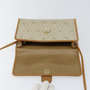 Christian Dior Honeycomb Canvas Shoulder Bag PVC Leather Beige Gold Auth BA7080-11