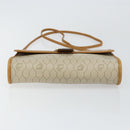 Christian Dior Honeycomb Canvas Shoulder Bag PVC Leather Beige Gold Auth BA7080-5