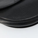 Christian Dior Shoulder Bag Leather Black Gold Auth BA7081-14