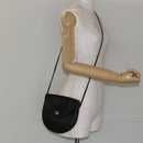 Christian Dior Shoulder Bag Leather Black Gold Auth BA7081-20