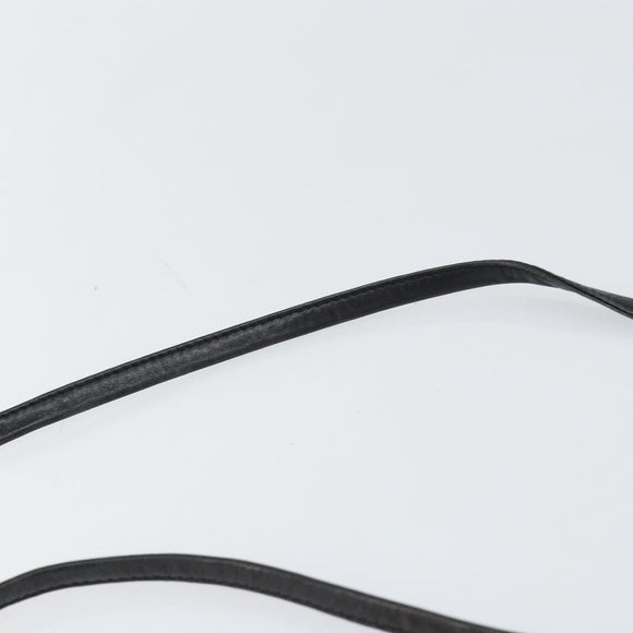 Christian Dior Shoulder Bag Leather Black Gold Auth BA7081