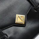 Christian Dior Shoulder Bag Leather Black Gold Auth BA7082-17