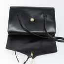 Christian Dior Shoulder Bag Leather Black Gold Auth BA7082-10