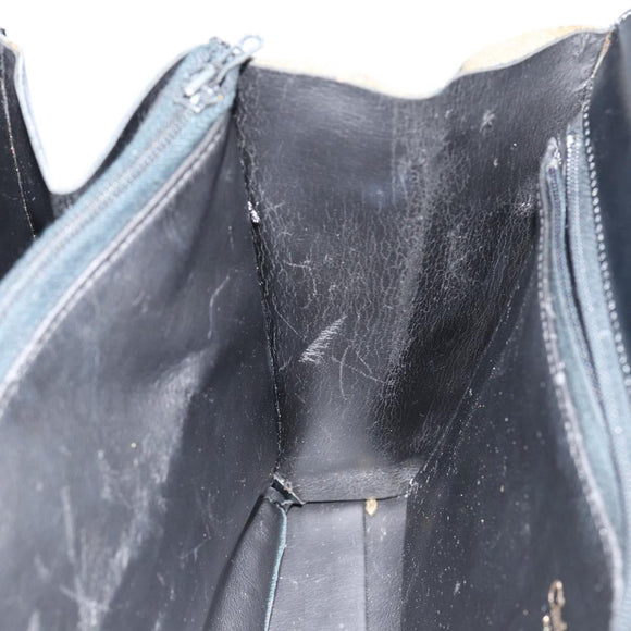 Christian Dior Shoulder Bag Leather Black Gold Auth BA7082