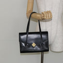 Christian Dior Shoulder Bag Leather Black Gold Auth BA7082-25