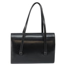 Christian Dior Shoulder Bag Leather Black Gold Auth BA7082-2