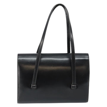 Christian Dior Shoulder Bag Leather Black Gold Auth BA7082 - 0