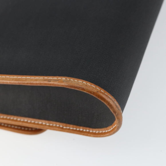 Christian Dior Shoulder Bag Leather Black Gold Auth BA7084