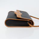 Christian Dior Shoulder Bag Leather Black Gold Auth BA7084-3