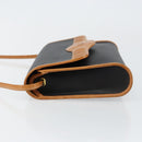 Christian Dior Shoulder Bag Leather Black Gold Auth BA7084-4