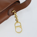 Christian Dior Shoulder Bag Leather Brown Gold Auth BA7085-9