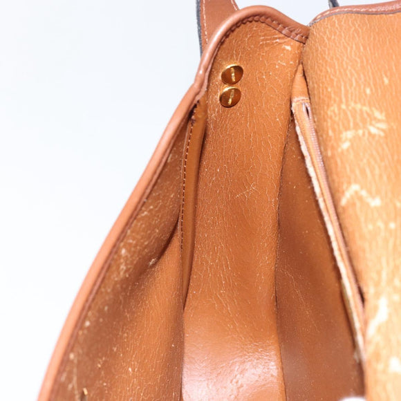 Christian Dior Shoulder Bag Leather Brown Gold Auth BA7085