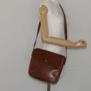 Christian Dior Shoulder Bag Leather Brown Gold Auth BA7085-22