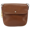 Christian Dior Shoulder Bag Leather Brown Gold Auth BA7085-13