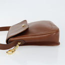 Christian Dior Shoulder Bag Leather Brown Gold Auth BA7085-4