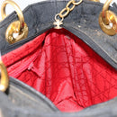 Christian Dior Lady Dior Canage Hand Bag Nylon Black Gold Auth BA7086-20