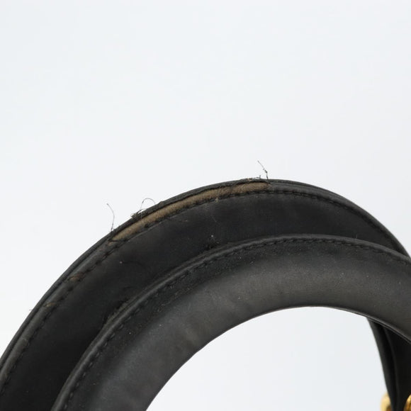 Christian Dior Lady Dior Canage Hand Bag Nylon Black Gold Auth BA7086