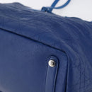 Christian Dior Canage Tote Bag Leather Blue Silver Auth BA7087-9