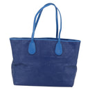 Christian Dior Canage Tote Bag Leather Blue Silver Auth BA7087-2