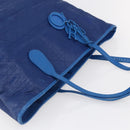 Christian Dior Canage Tote Bag Leather Blue Silver Auth BA7087-6