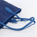 Christian Dior Canage Tote Bag Leather Blue Silver Auth BA7087-7