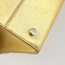 Christian Dior Handtasche Leder 2-Wege Gold Silber Auth BA7088-11