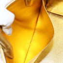 Christian Dior Hand Bag Leather 2way Gold Silver Auth BA7088-25