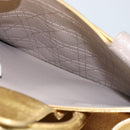 Christian Dior Handtasche Leder 2-Wege Gold Silber Auth BA7088-26