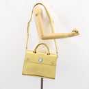Christian Dior Hand Bag Leather 2way Gold Silver Auth BA7088-27