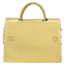 Christian Dior Hand Bag Leather 2way Gold Silver Auth BA7088-2