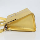 Christian Dior Handtasche Leder 2-Wege Gold Silber Auth BA7088-4