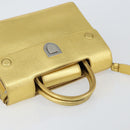 Christian Dior Hand Bag Leather 2way Gold Silver Auth BA7088-6