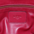 LOEWE Anagram Amazona 36 Hand Bag Leather Red Gold Auth BA7089-20