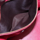 LOEWE Anagram Amazona 36 Hand Bag Leather Red Gold Auth BA7089-23