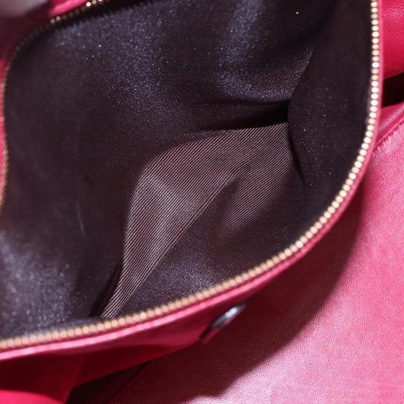 LOEWE Anagram Amazona 36 Hand Bag Leather Red Gold Auth BA7089