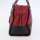 LOEWE Anagram Amazona 36 Hand Bag Leather Red Gold Auth BA7089-4