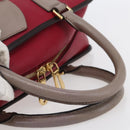 LOEWE Anagram Amazona 36 Hand Bag Leather Red Gold Auth BA7089-7