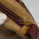 CARTIER Must Line Shoulder Bag Leather Beige Wine Red Auth BA709-15