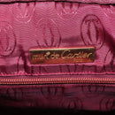 CARTIER Must Line Shoulder Bag Leather Beige Wine Red Auth BA709-16