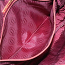 CARTIER Must Line Shoulder Bag Leather Beige Wine Red Auth BA709-20