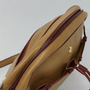 CARTIER Must Line Shoulder Bag Leather Beige Wine Red Auth BA709-6