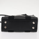 BALENCIAGA Hand Bag Leather 2way Black Silver Auth BA7090-5