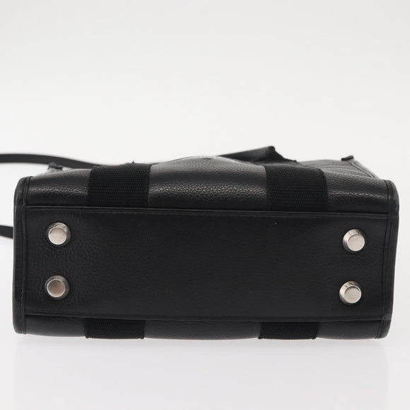 BALENCIAGA Hand Bag Leather 2way Black Silver Auth BA7090