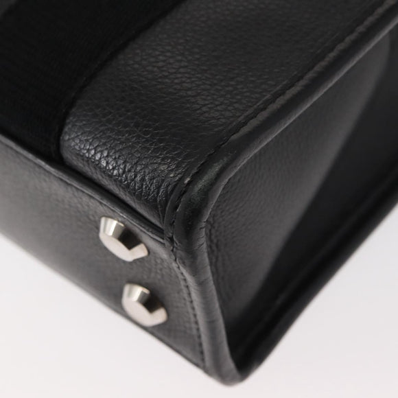 BALENCIAGA Hand Bag Leather 2way Black Silver Auth BA7090